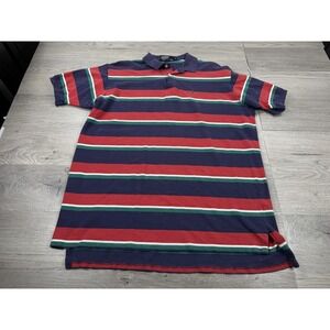Vintage Polo Ralph Lauren Shirt Mens XL Made In USA Blue Striped Rugby 90s